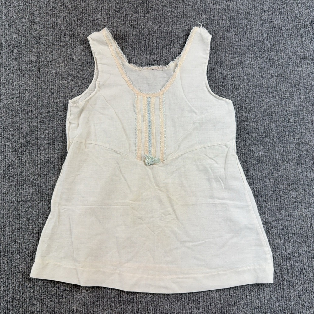 Lace Trim Dress Baby Girls 0-3 Months White Sundress Sleeveless Knee Length